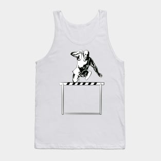 Track and Field Athlete Jumping Hurdle Retro Tank Top